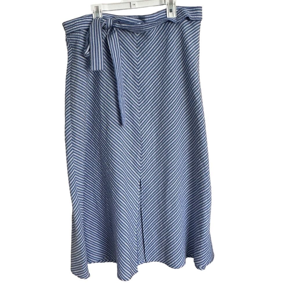 Westport Blue and White Striped A-line Maxi Skirt - size L